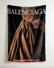 Balenciaga Vintage Couture Flannel Throw Blanket for Wall Decor BA281